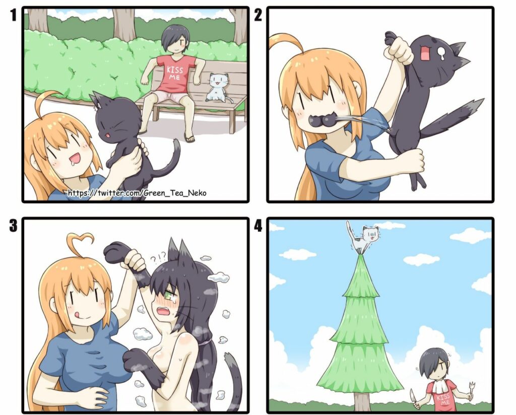 Комиксы от нестандартного автора Green tea neko, комиксы для взрослых, зелёный чай кошка картинки без цензуры, Comics 18+