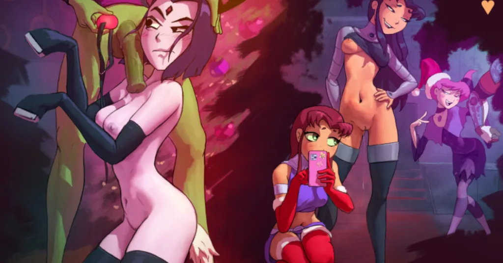 Подростковый Титан Starfire Raven Устроил Хентай-праздничную оргию